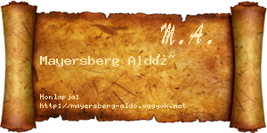 Mayersberg Aldó névjegykártya